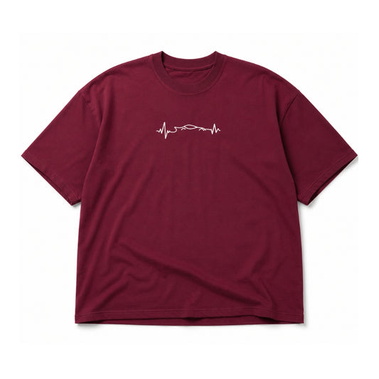 HEARTLINE MAROON TEE